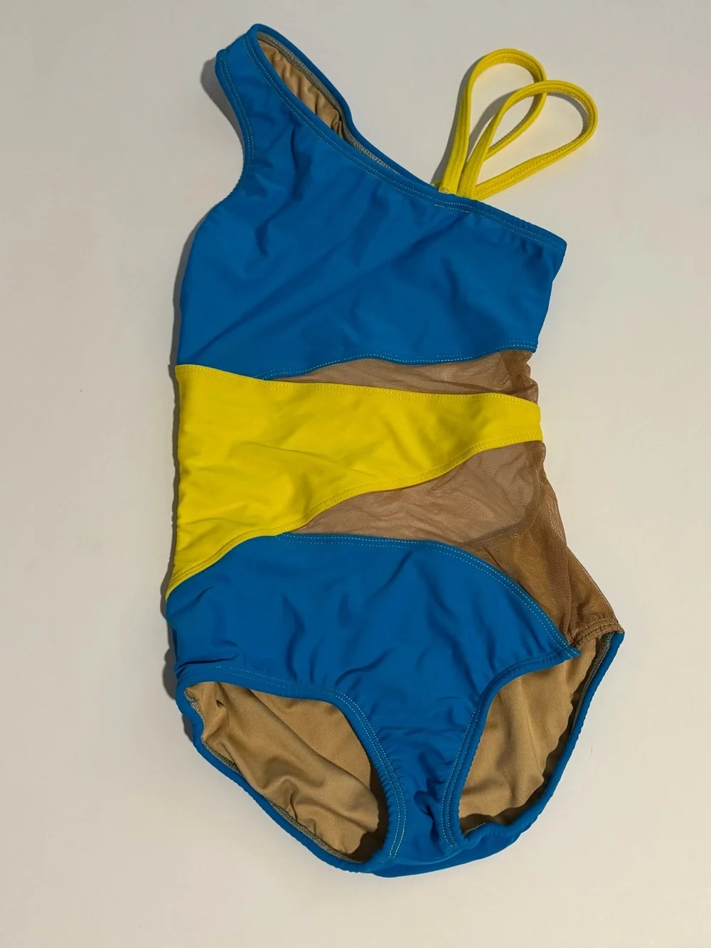 Girls Blue and Yellow CL leotard AA dancewear